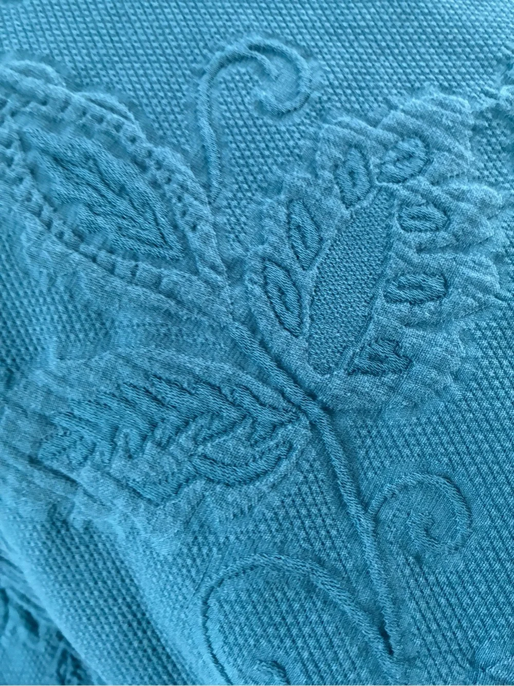 The Company Store Putnam Queen Matelasse Coverlet Blanket Teal Cotton